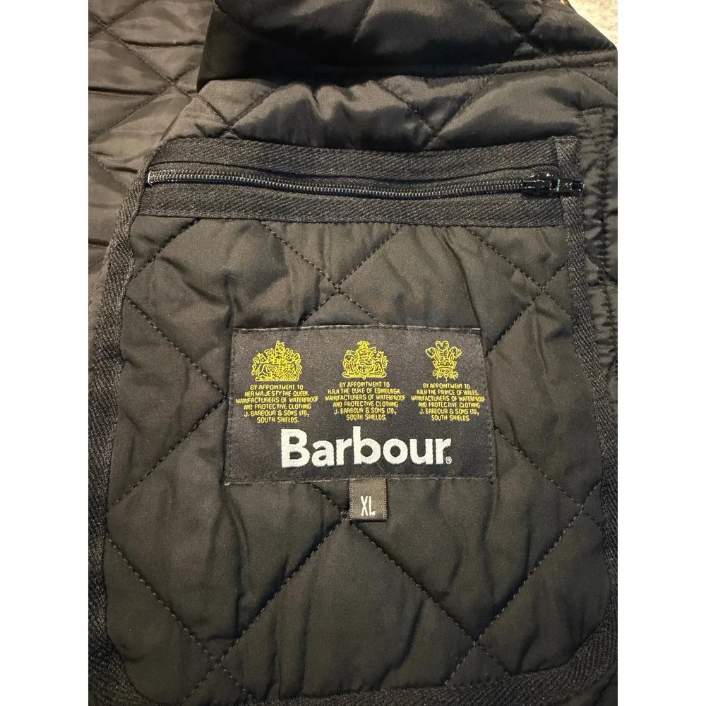 Barbour Lowerdale Quilted Vest Mens XL Black MQU0495BK11 Diamond Gilet Snap